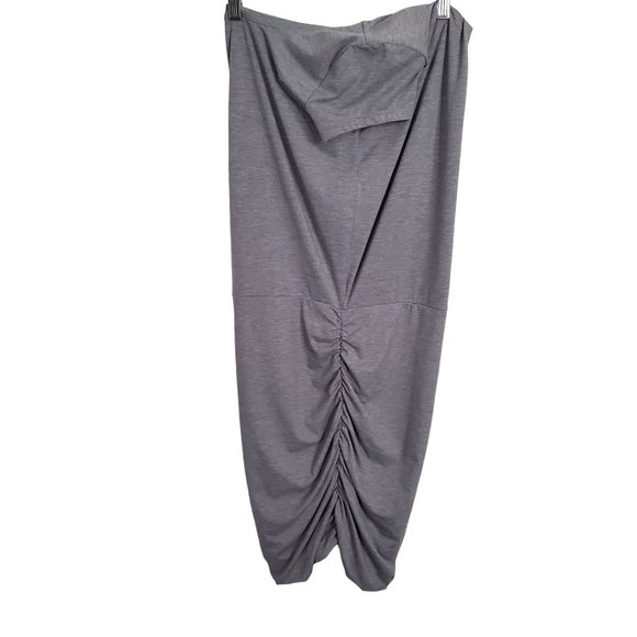 Athleta Size S Dress T-shirt Side Ruched Jersey Knit Athleisure Heathered Gray - Picture 10 of 12